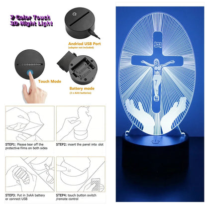 Jesus Cross Xmas Easter LED Night Light